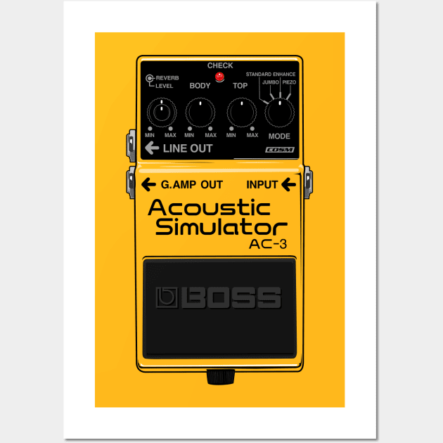 Acoustic Simulator Pedal Wall Art by dcescott